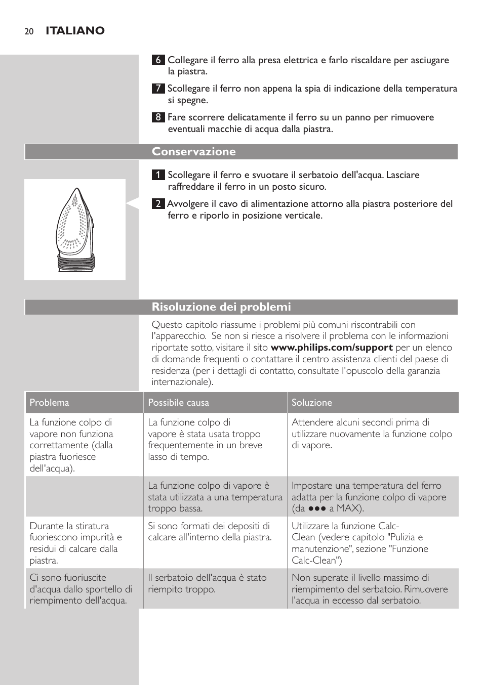 Philips Azur Performer Fer vapeur User Manual | Page 20 / 31