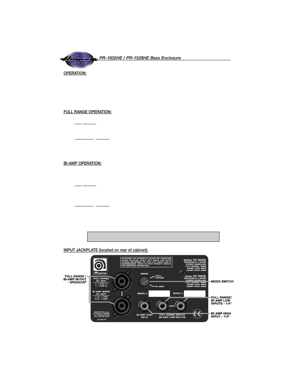 Ampeg EXTREME SERIES PR-1528HE User Manual | Page 3 / 4