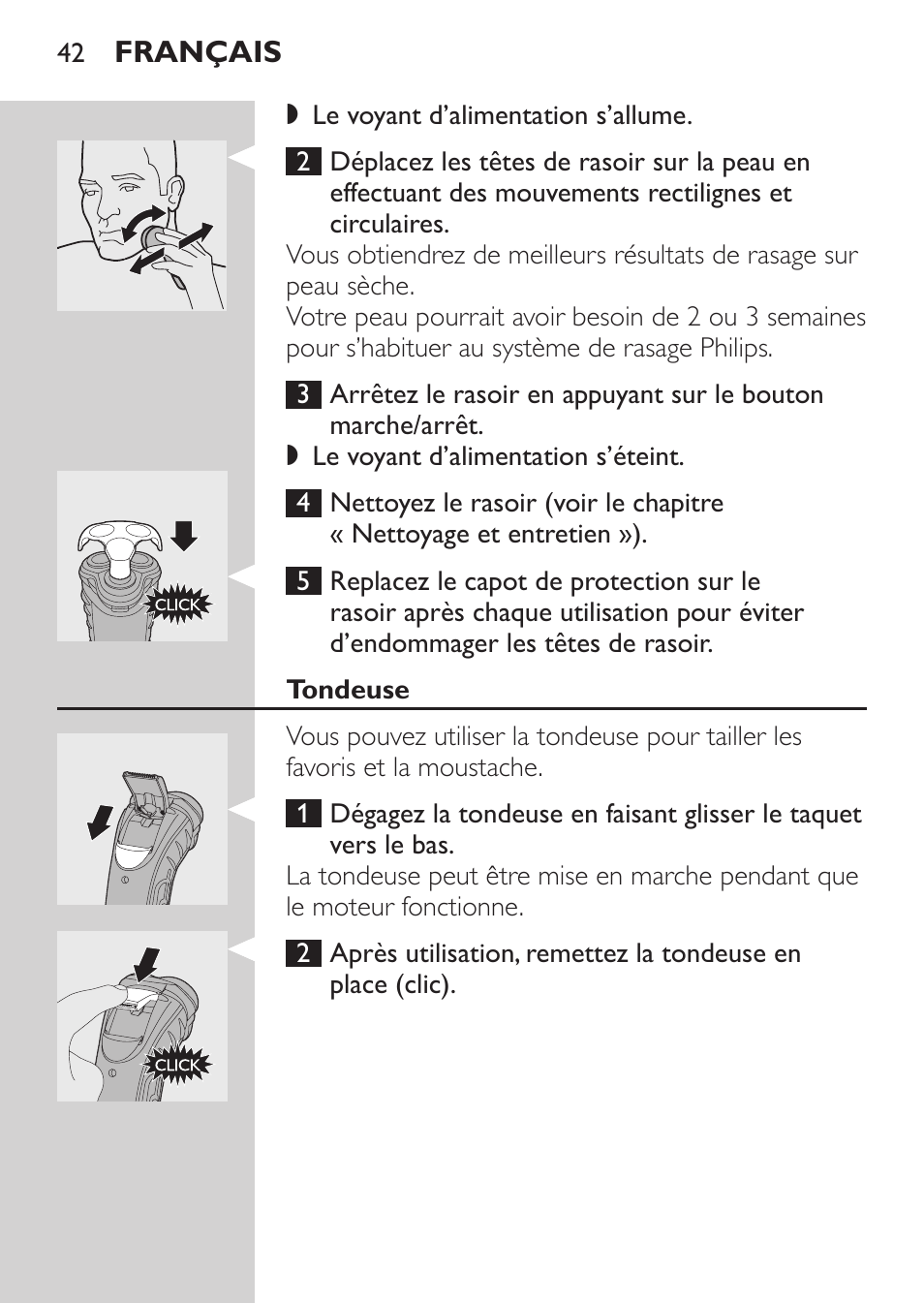 Tondeuse | Philips Rasoir électrique User Manual | Page 40 / 96