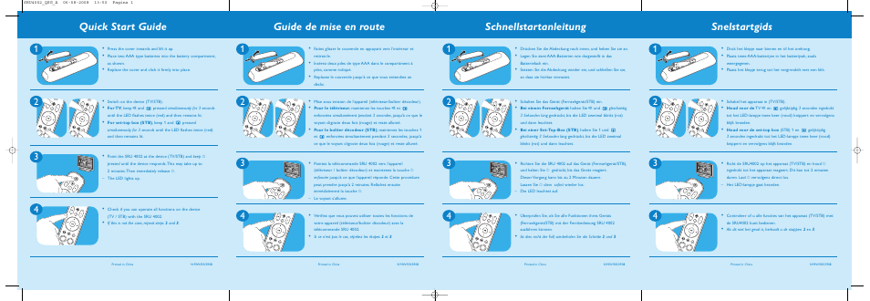 Philips Télécommande universelle User Manual | 2 pages