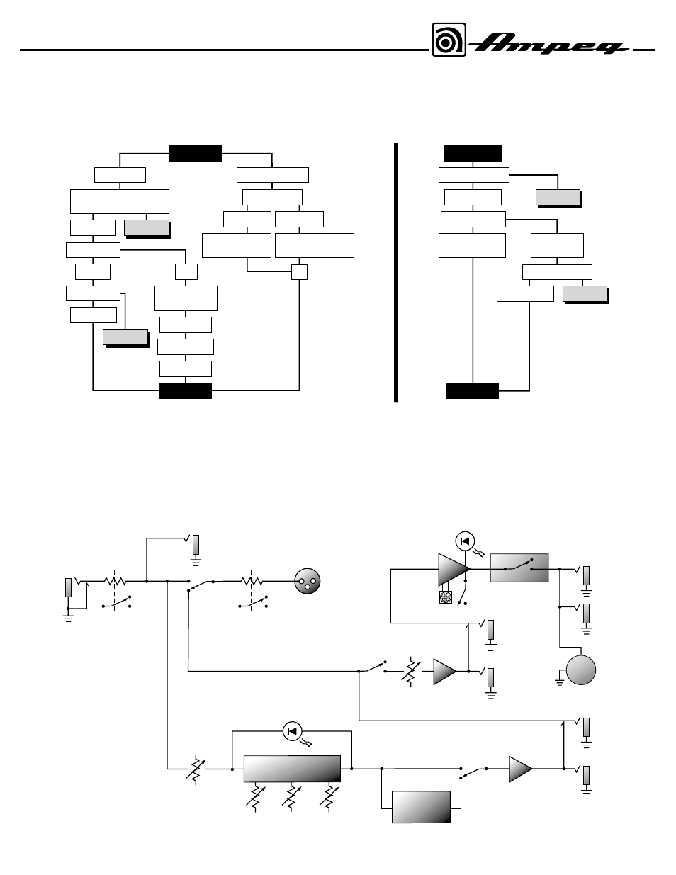 Troubleshooting, System block diagram, 7ba500 bass amp combo | Ampeg BASS AMP COMBO BA500 User Manual | Page 7 / 8