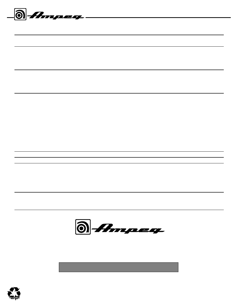 Technical specifications | Ampeg B2R User Manual | Page 8 / 8