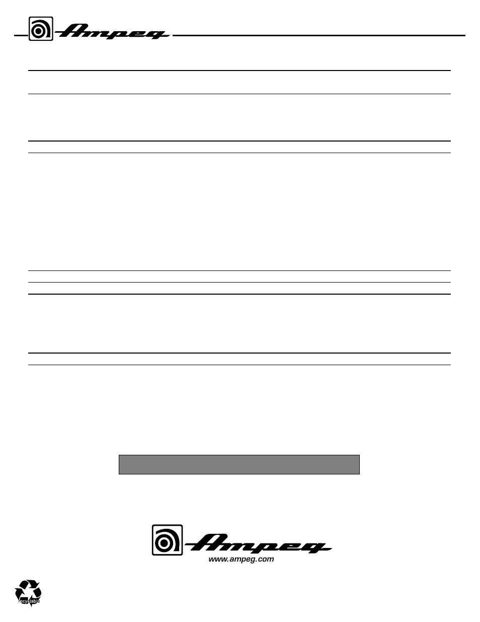 Technical specifications | Ampeg SVT1000 User Manual | Page 8 / 8