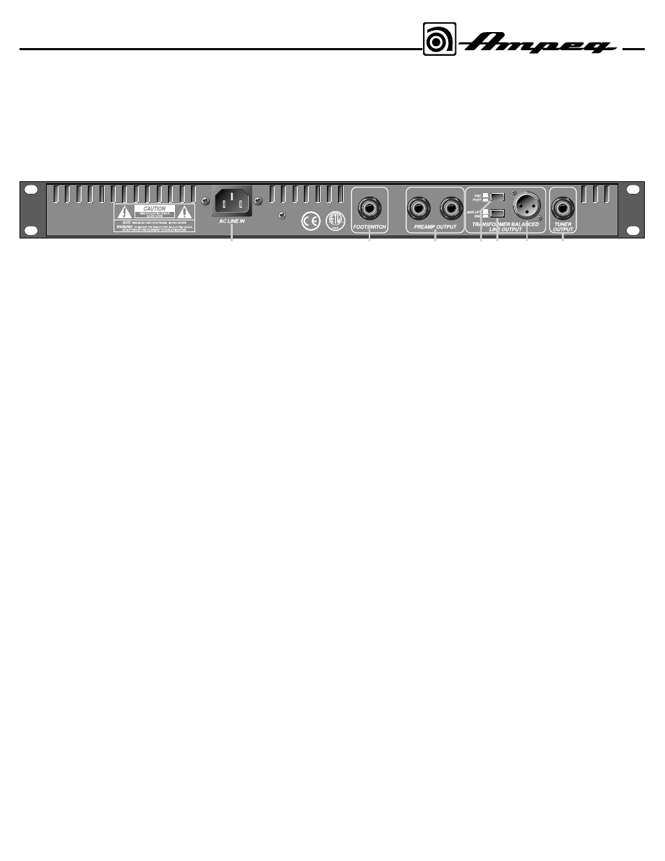 The rear panel | Ampeg SVPCL User Manual | Page 5 / 8