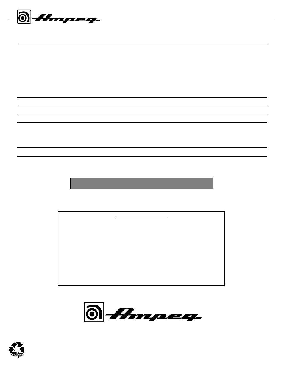 Svpcl bass preamp, Technical specifications | Ampeg SVPCL User Manual | Page 8 / 8