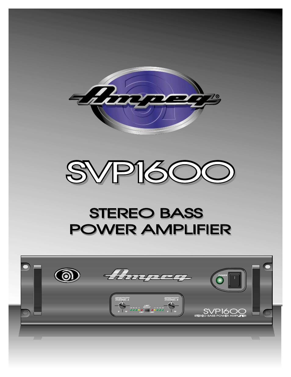 Ampeg SVP1600 User Manual | 8 pages