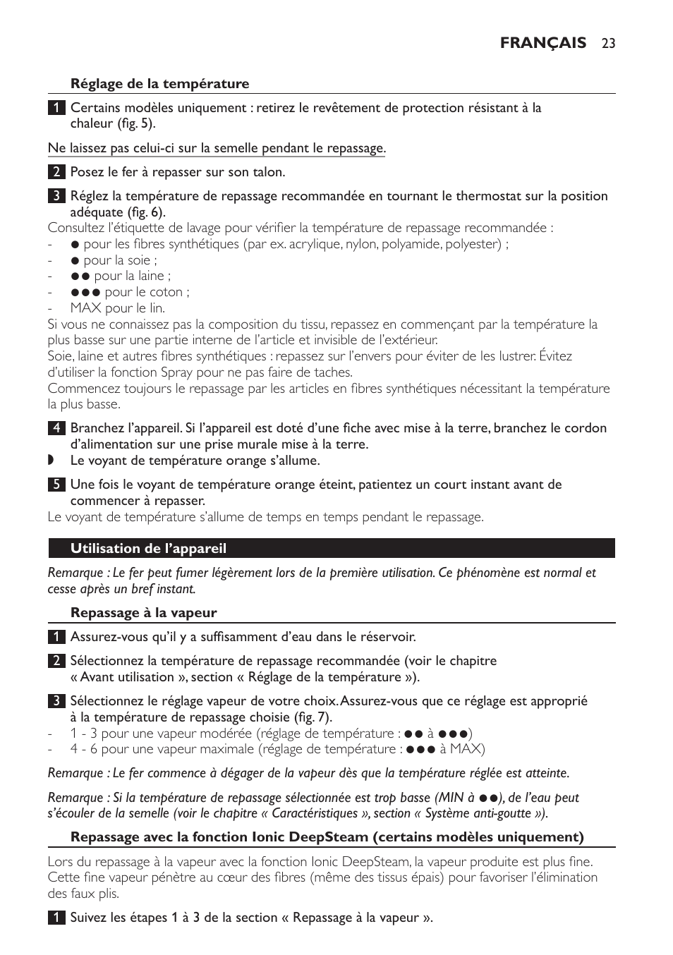 Philips Azur Fer vapeur User Manual | Page 23 / 64