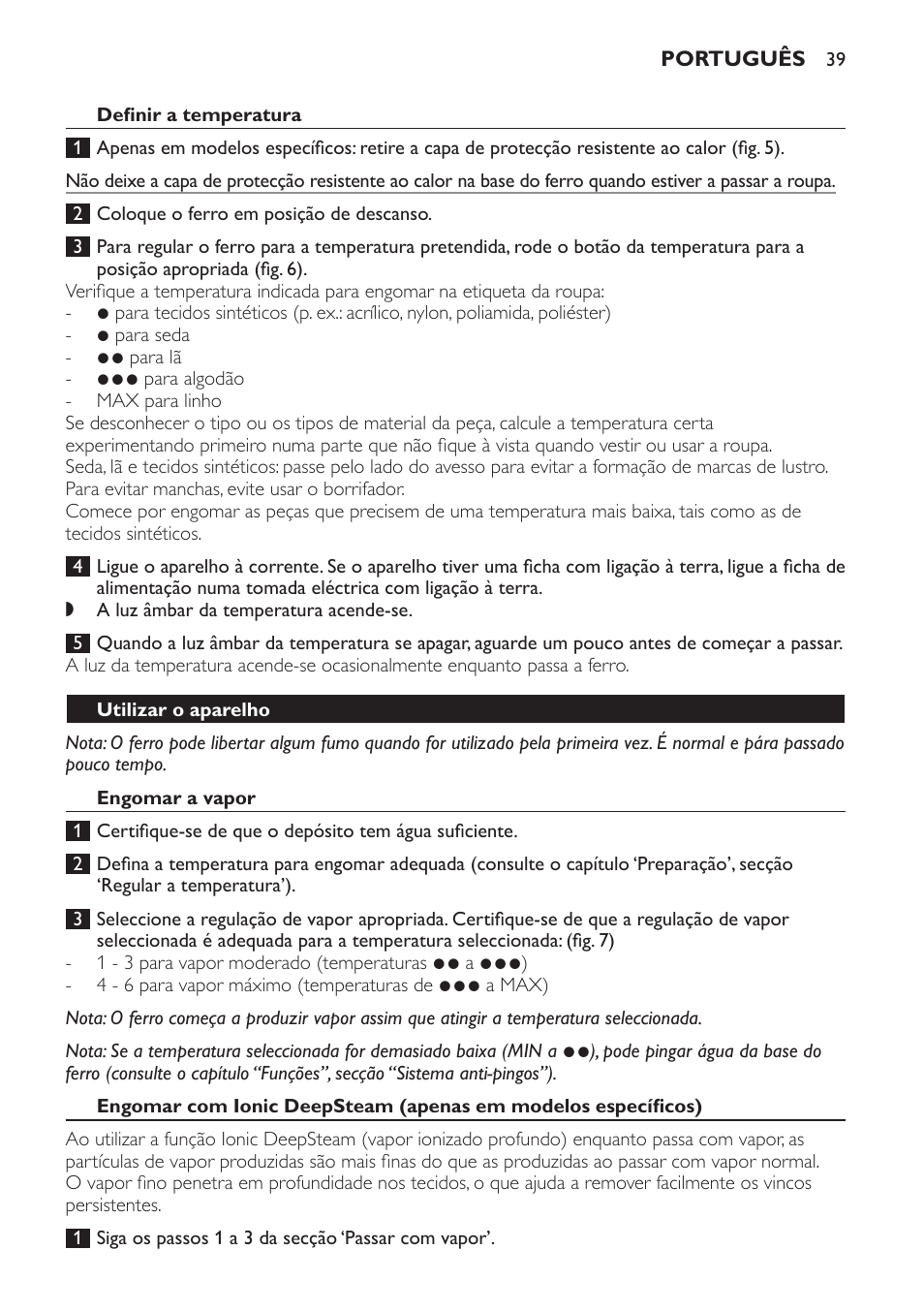 Philips Azur Fer vapeur User Manual | Page 39 / 64