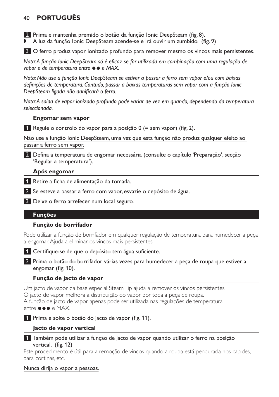 Philips Azur Fer vapeur User Manual | Page 40 / 64