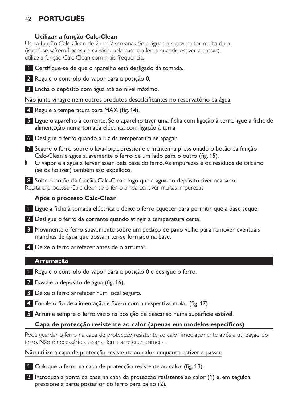 Philips Azur Fer vapeur User Manual | Page 42 / 64