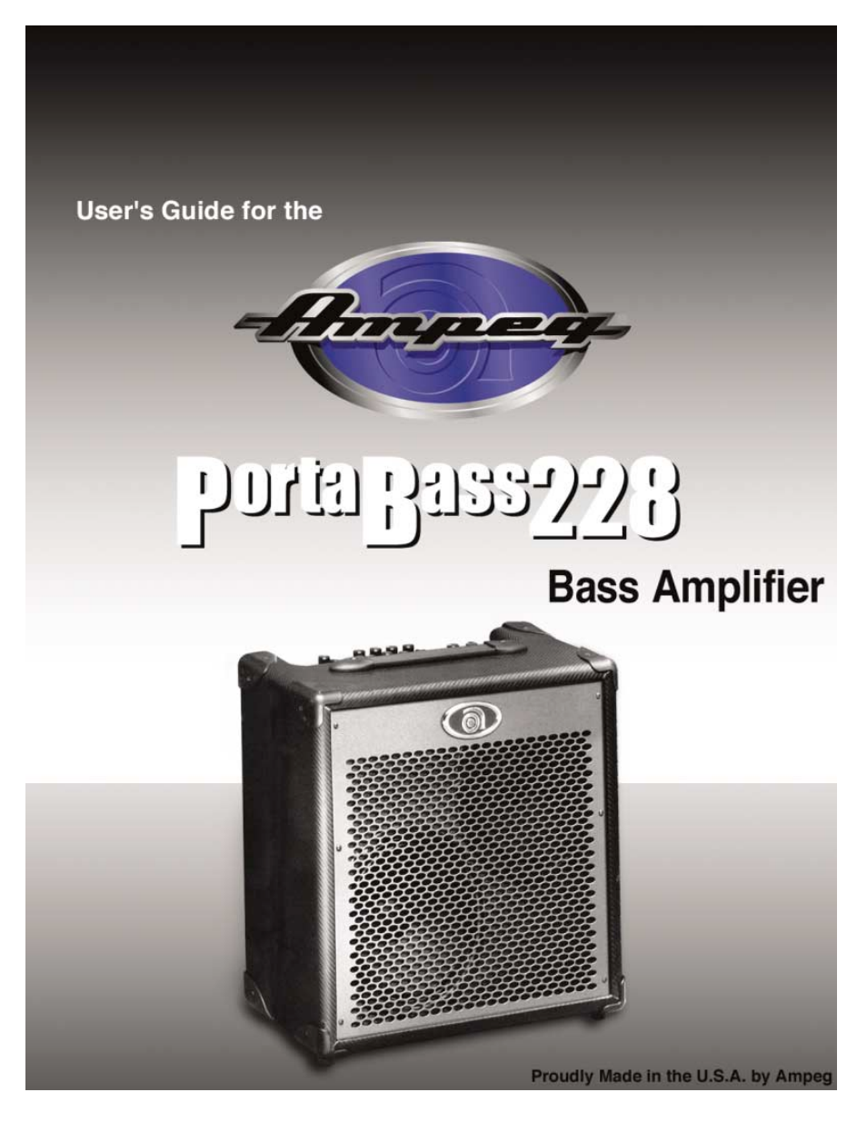 Ampeg PBC228 User Manual | 8 pages