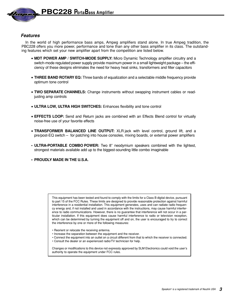 Pbc228 p | Ampeg PBC228 User Manual | Page 3 / 8