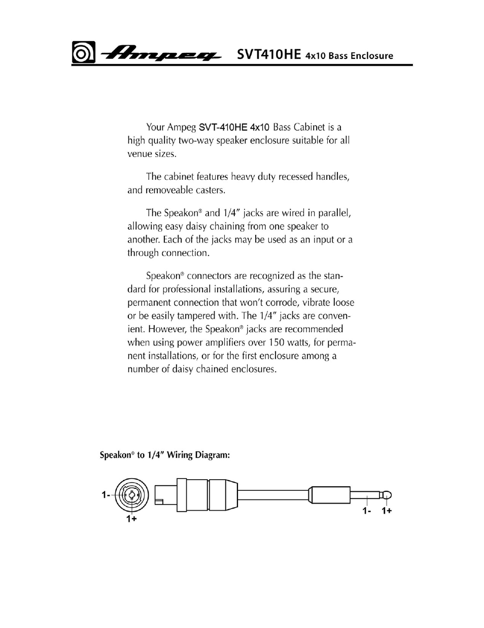Svt410he | Ampeg SVT-410HE User Manual | Page 2 / 4