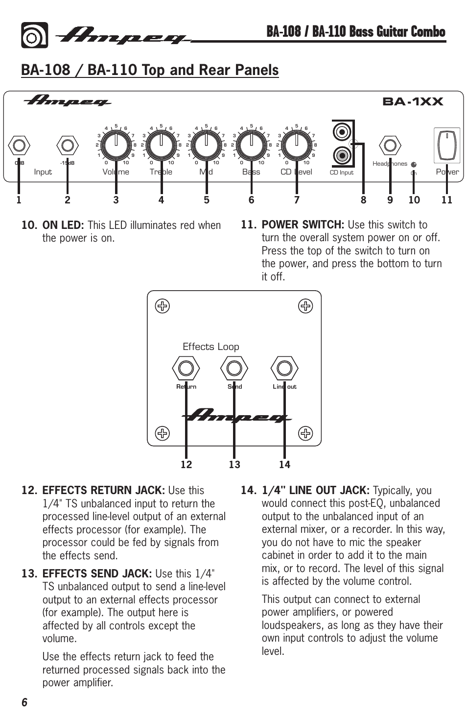 Ba-1xx | Ampeg BA-108 User Manual | Page 6 / 8