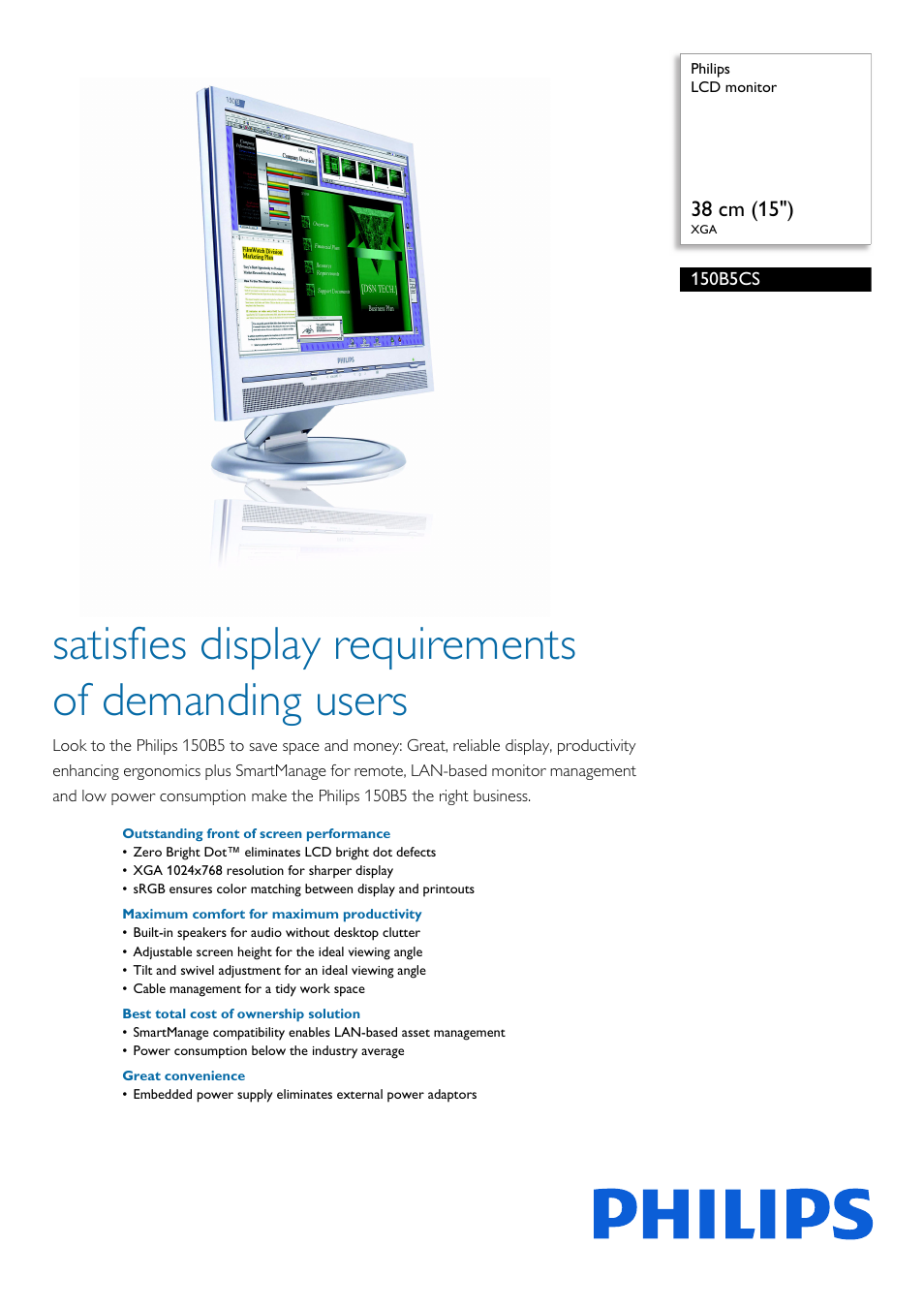 Philips Moniteur LCD User Manual | 3 pages