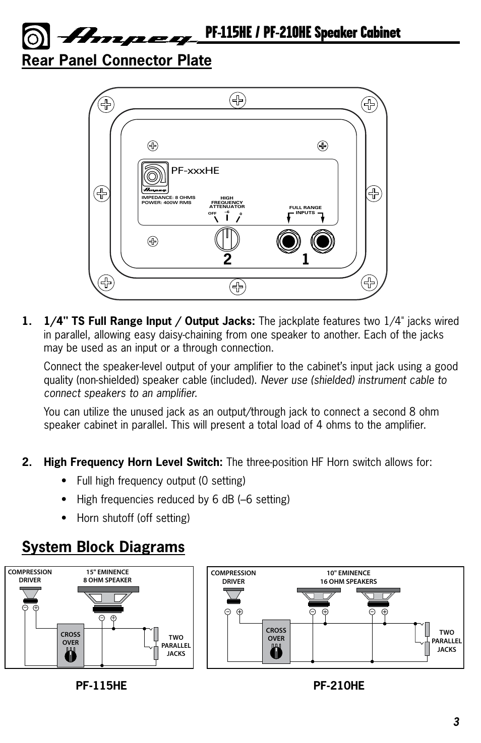 Ampeg PF-210HE User Manual | Page 3 / 4