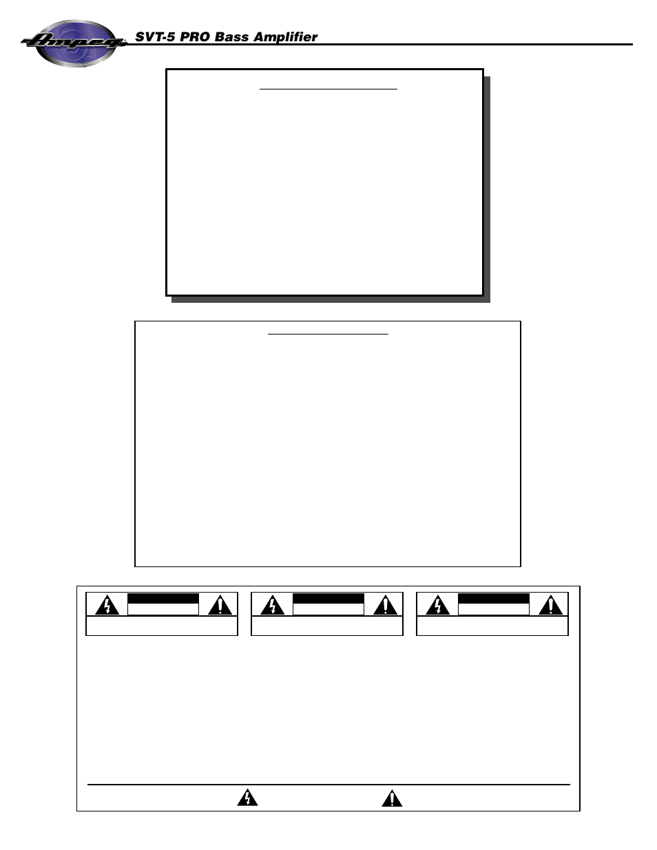 2table of contents, Svt-5 pro bass amplifier | Ampeg SVT-5 PRO User Manual | Page 2 / 12