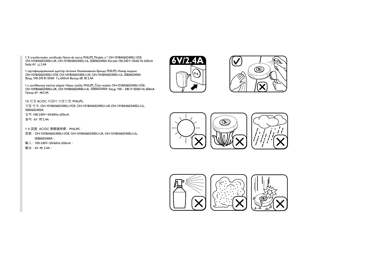 6v/2.4a | Philips Station d'accueil User Manual | Page 10 / 11