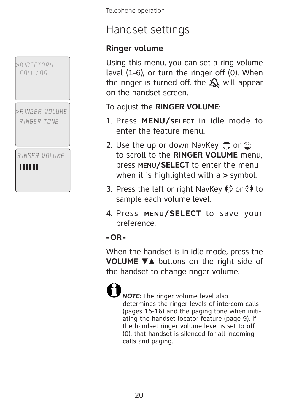 Handset settings | AT&T E3813B User Manual | Page 23 / 69