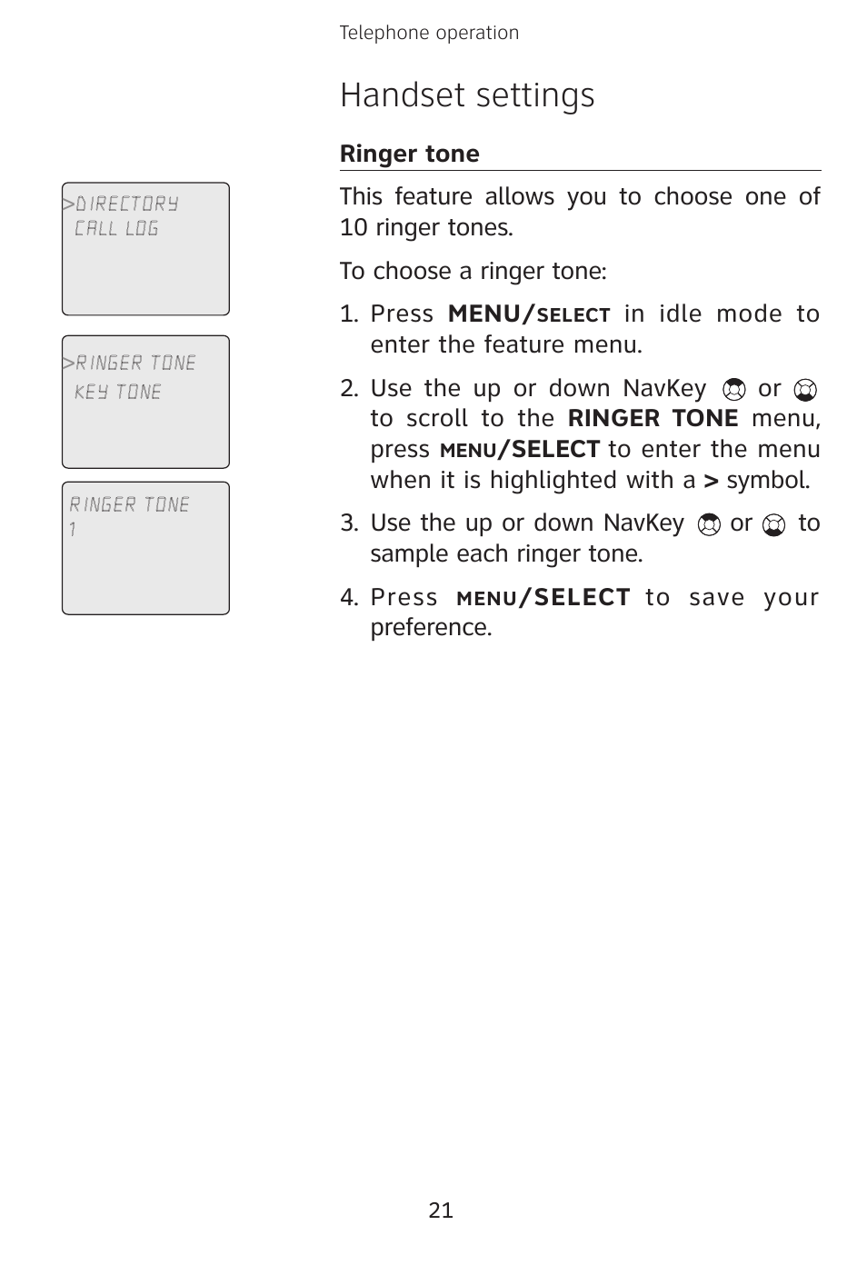 Handset settings | AT&T E3813B User Manual | Page 24 / 69