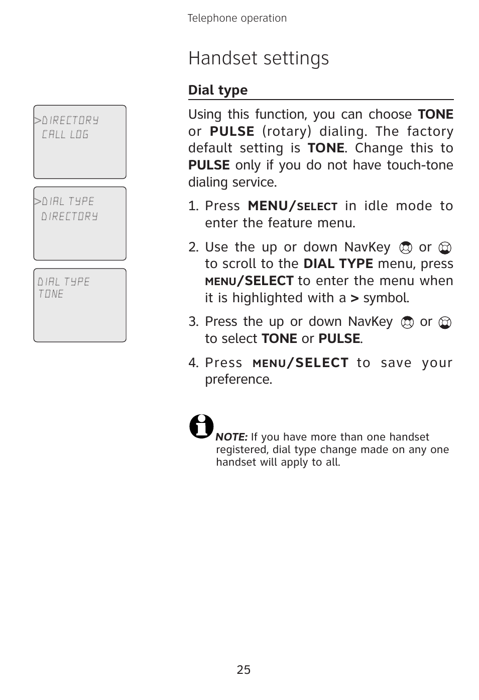 Handset settings | AT&T E3813B User Manual | Page 28 / 69