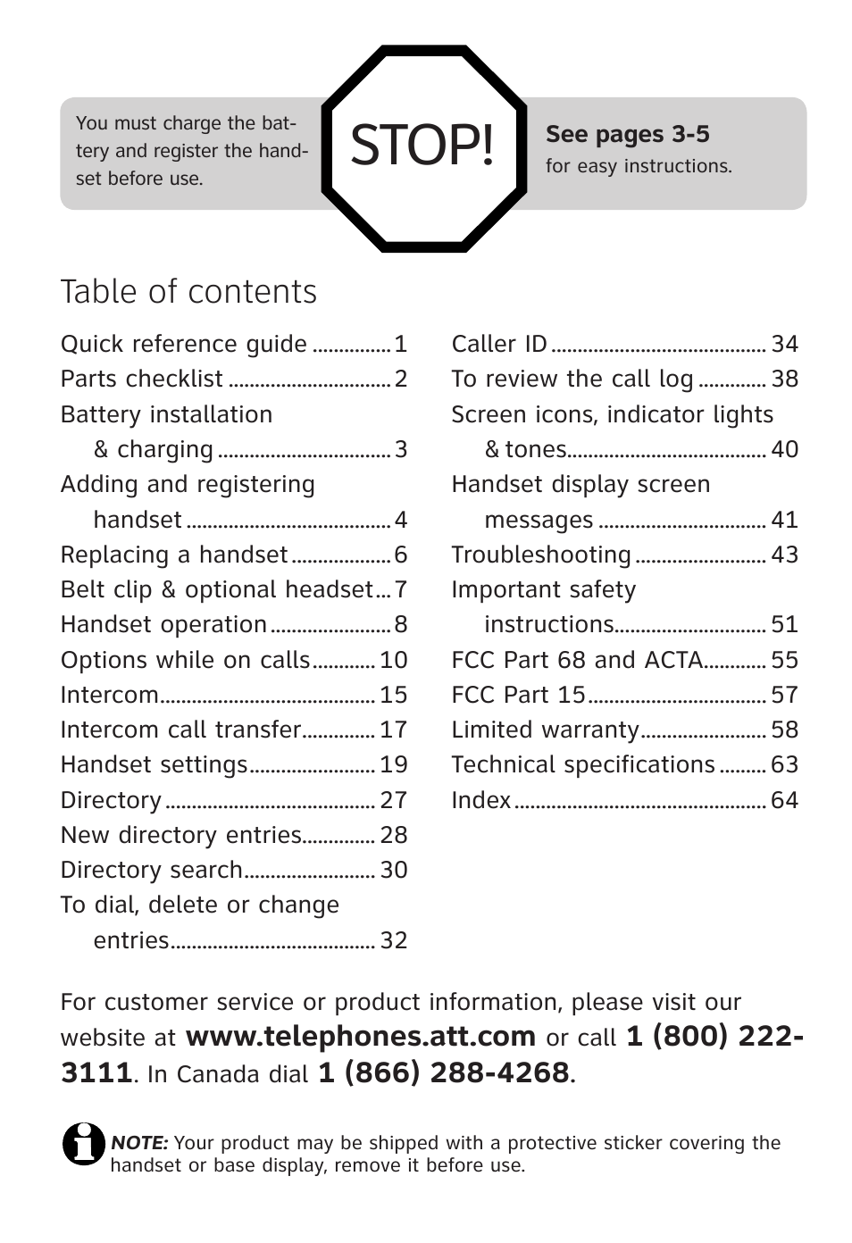 AT&T E3813B User Manual | Page 3 / 69