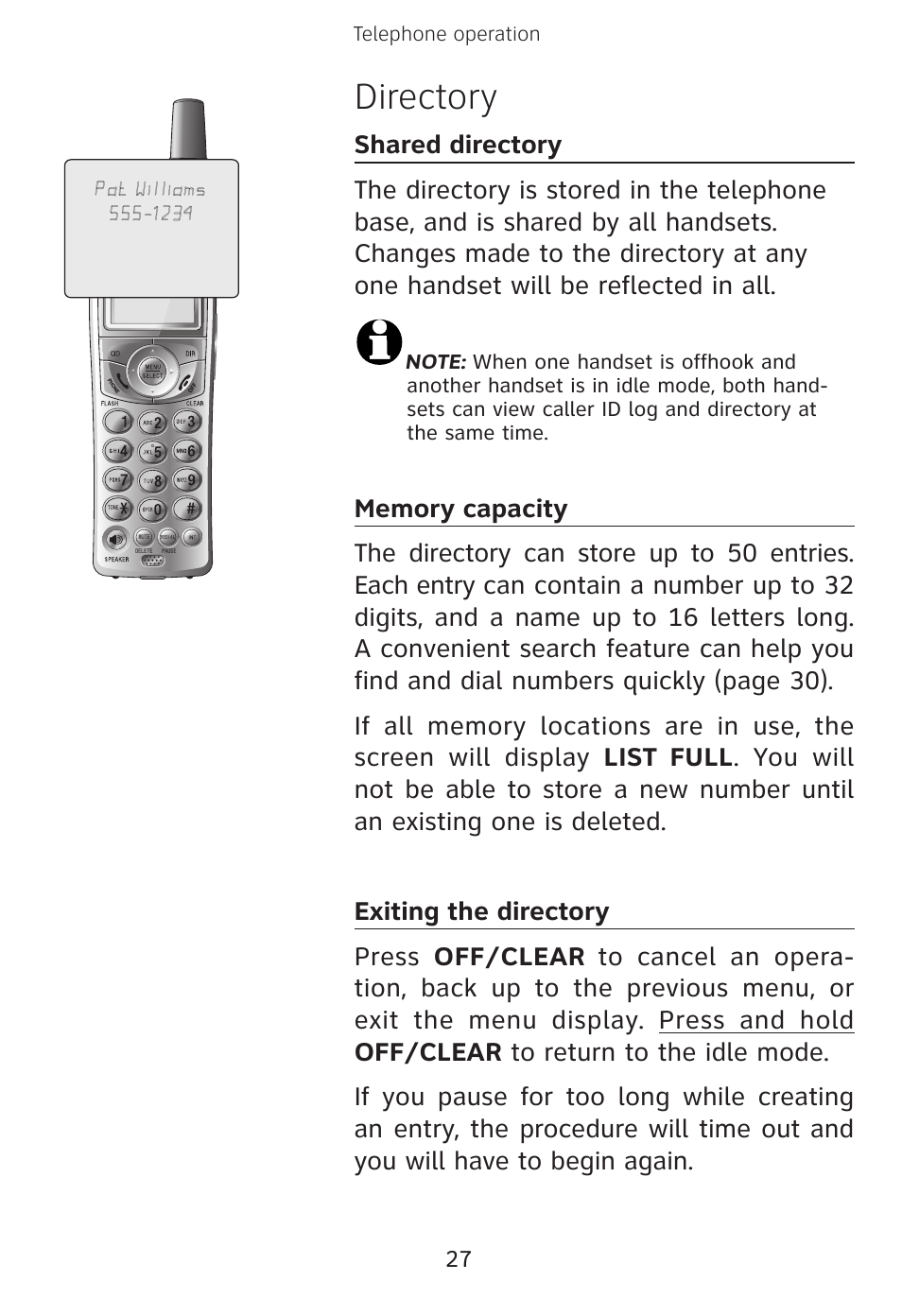 Directory | AT&T E3813B User Manual | Page 30 / 69