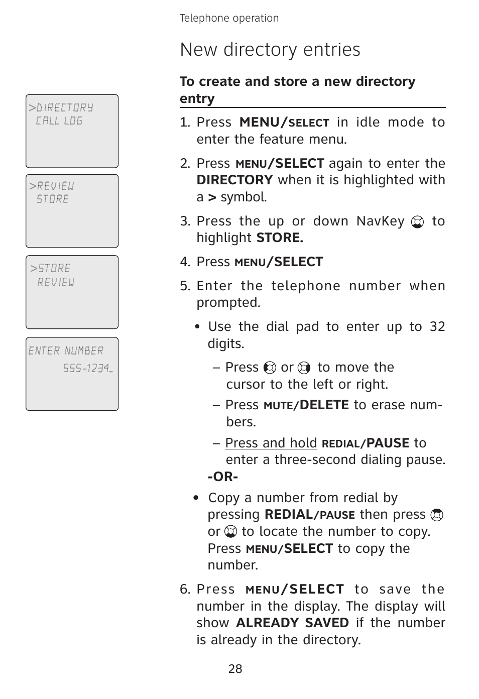 New directory entries | AT&T E3813B User Manual | Page 31 / 69