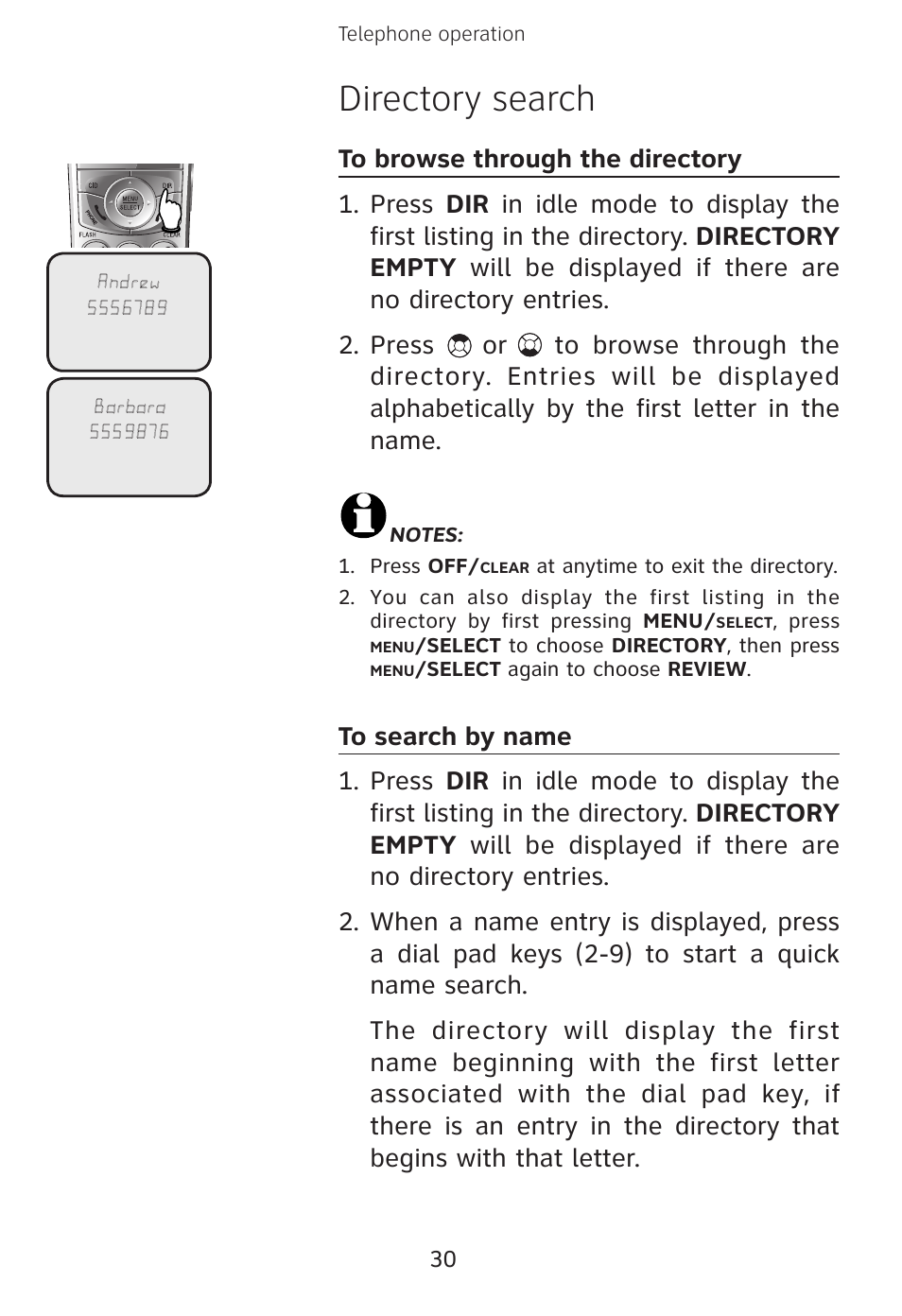 Directory search | AT&T E3813B User Manual | Page 33 / 69