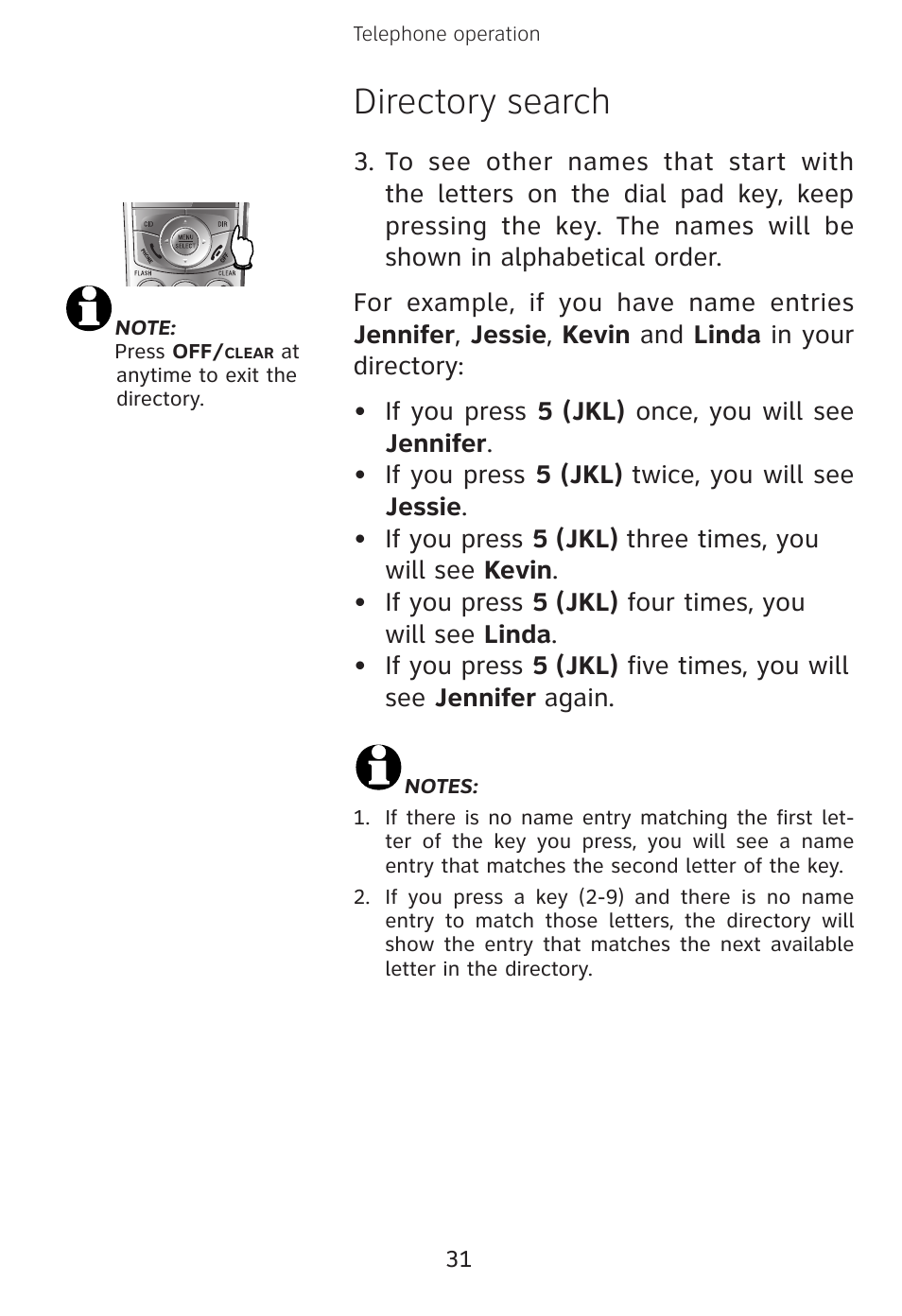 Directory search | AT&T E3813B User Manual | Page 34 / 69