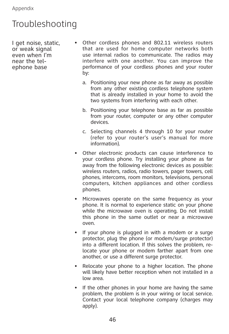 Troubleshooting | AT&T E3813B User Manual | Page 49 / 69