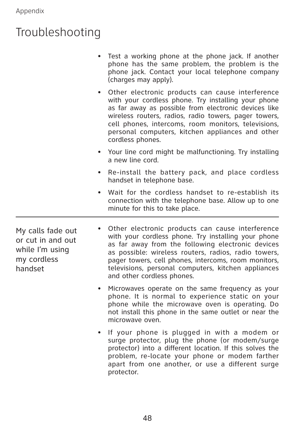 Troubleshooting | AT&T E3813B User Manual | Page 51 / 69