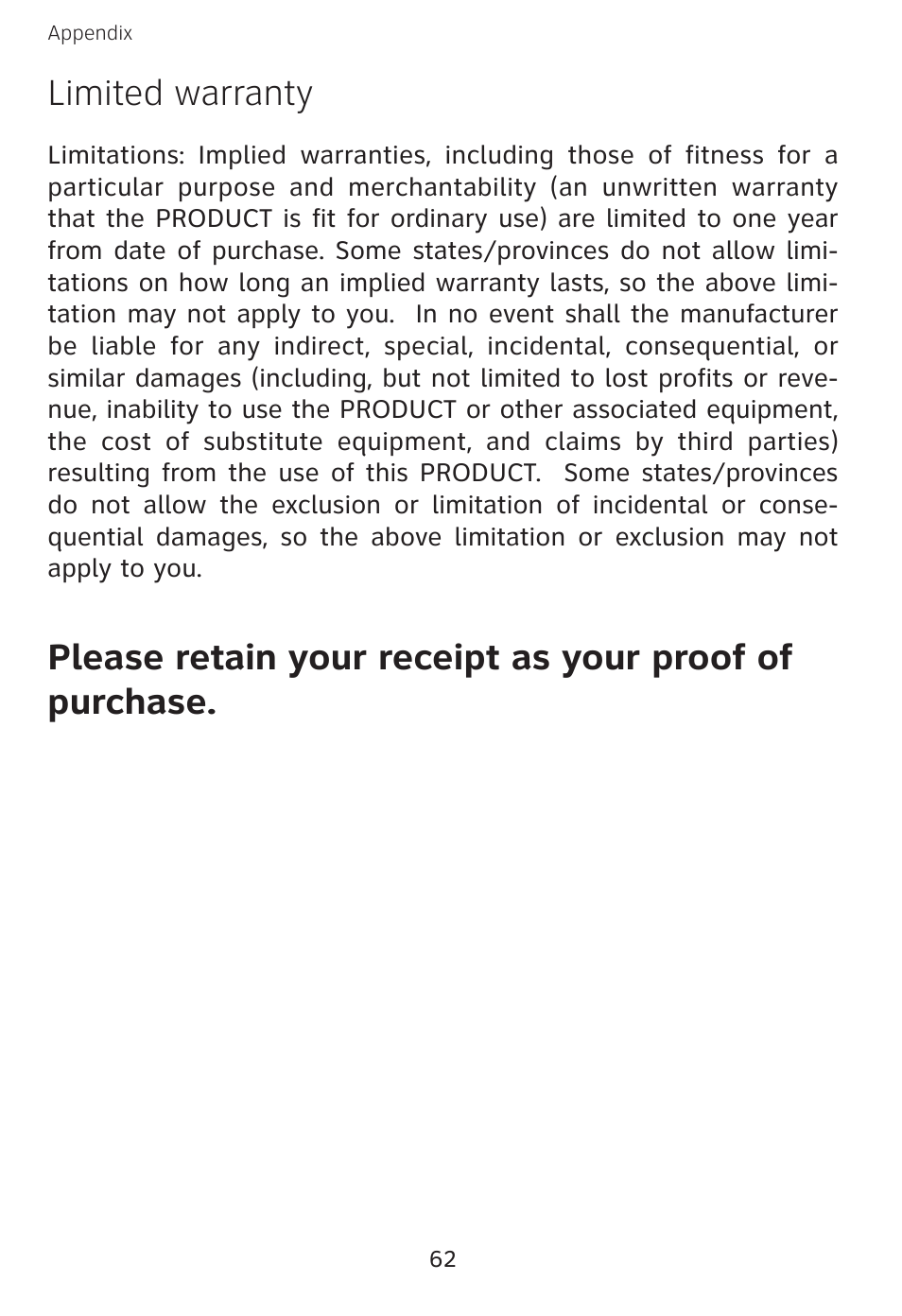 Limited warranty | AT&T E3813B User Manual | Page 65 / 69