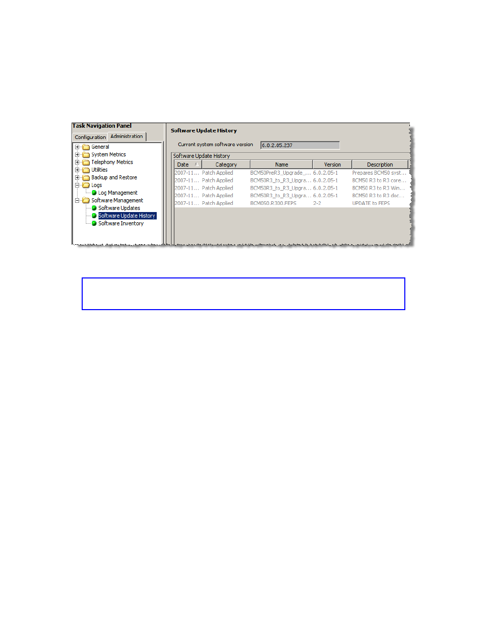 Figure 3: bcm50 lists of applied patches | AT&T NORTEL BCM50 User Manual | Page 12 / 37