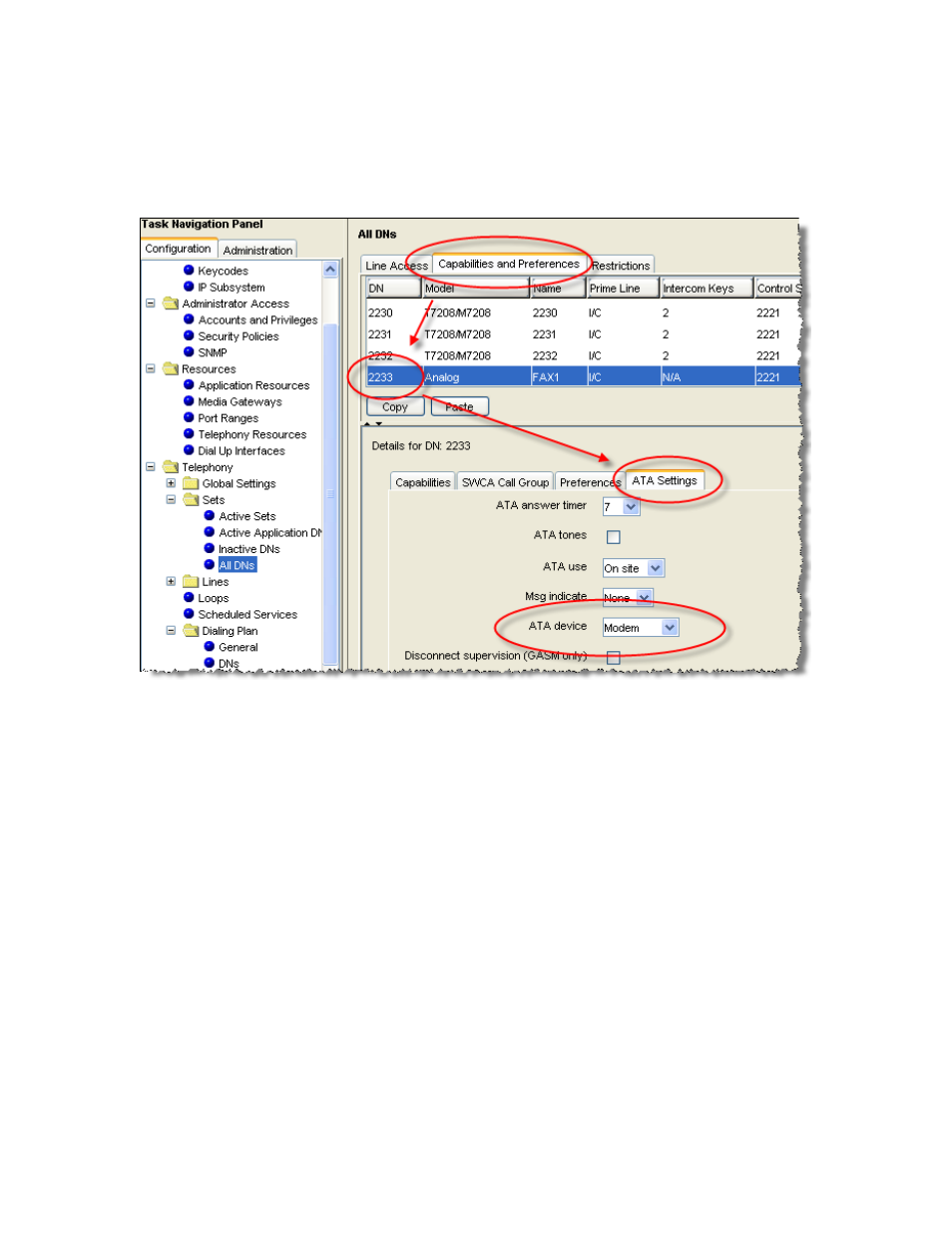 Figure 17: configuring analog dns for fax | AT&T NORTEL BCM50 User Manual | Page 24 / 37