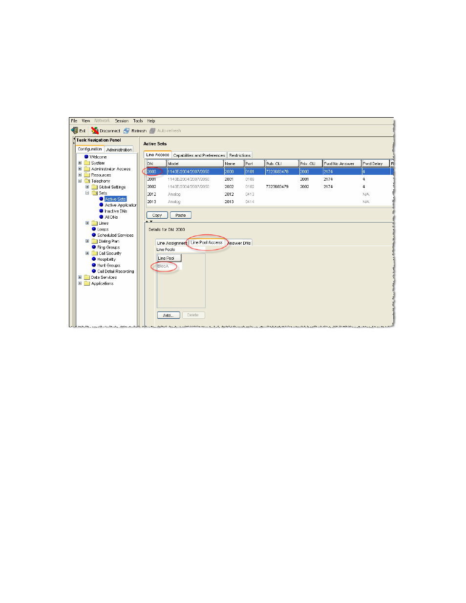 Figure 22: assign line pool to ip sets | AT&T NORTEL BCM50 User Manual | Page 29 / 37
