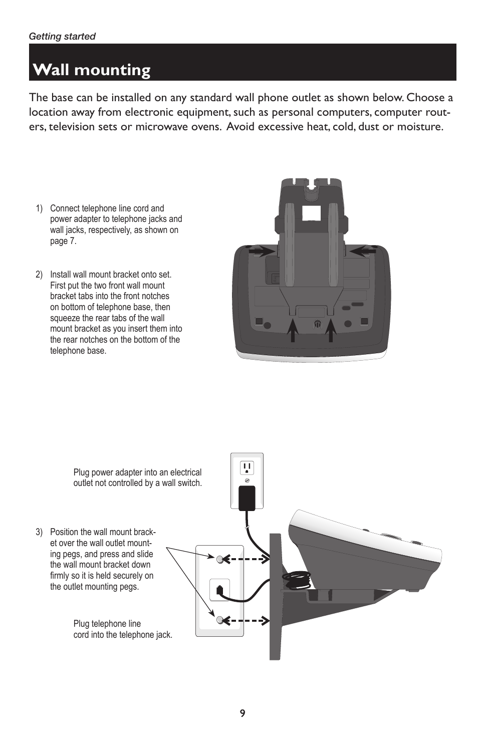 Wall mounting | AT&T E5934B User Manual | Page 13 / 64
