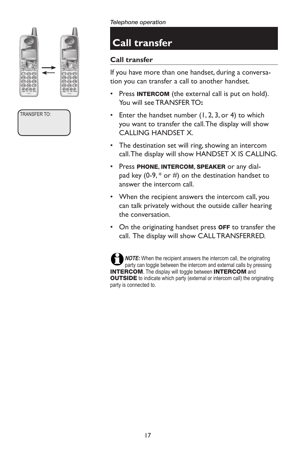 Call transfer | AT&T E5934B User Manual | Page 21 / 64
