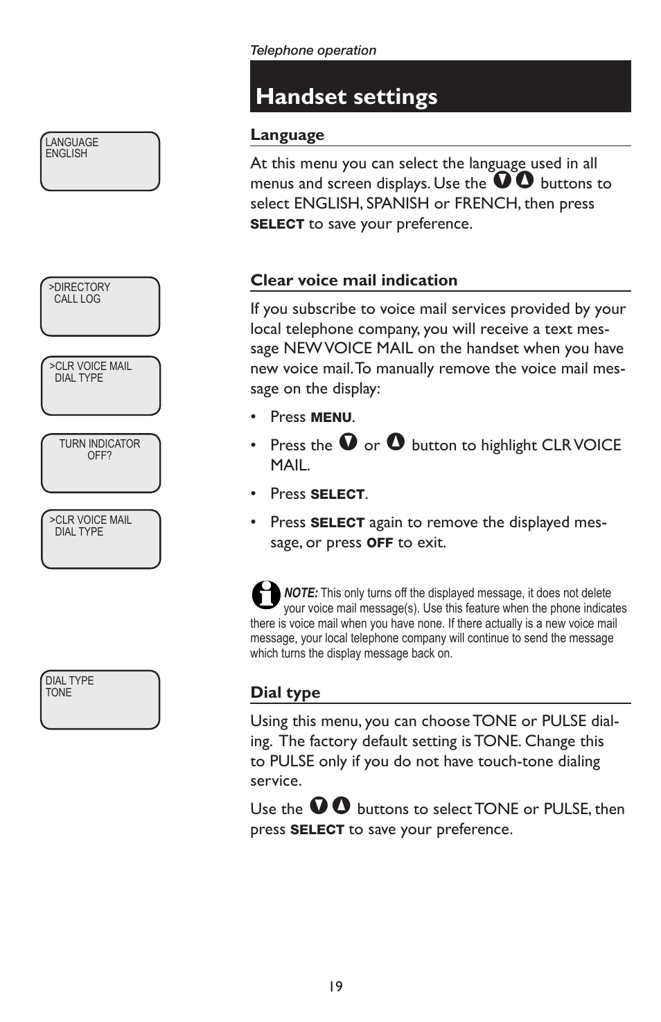 Handset settings | AT&T E5934B User Manual | Page 23 / 64