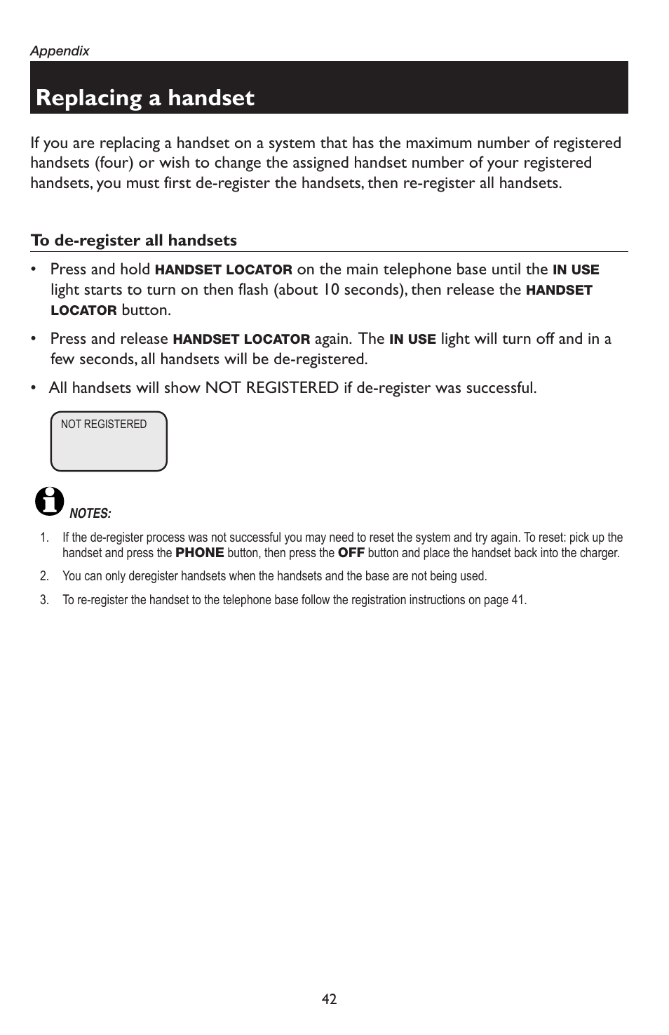 Replacing a handset | AT&T E5934B User Manual | Page 46 / 64