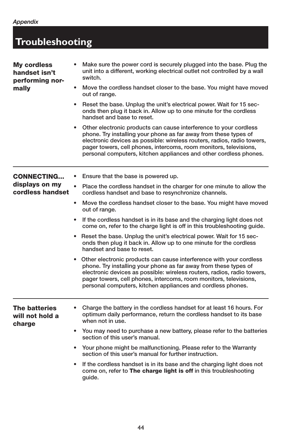 Troubleshooting | AT&T E5934B User Manual | Page 48 / 64