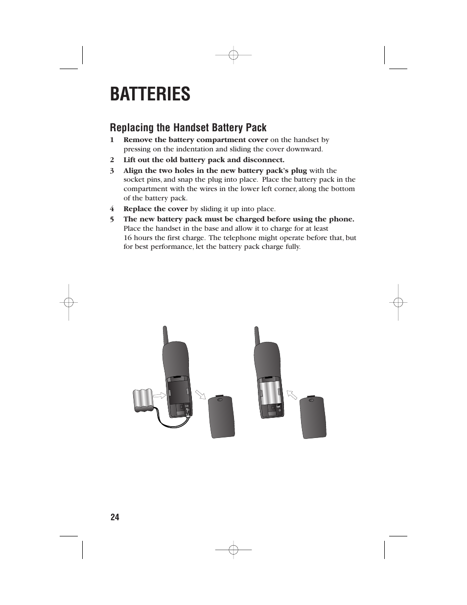 Batteries, Replacing the handset battery pack | AT&T 9357 User Manual | Page 27 / 32