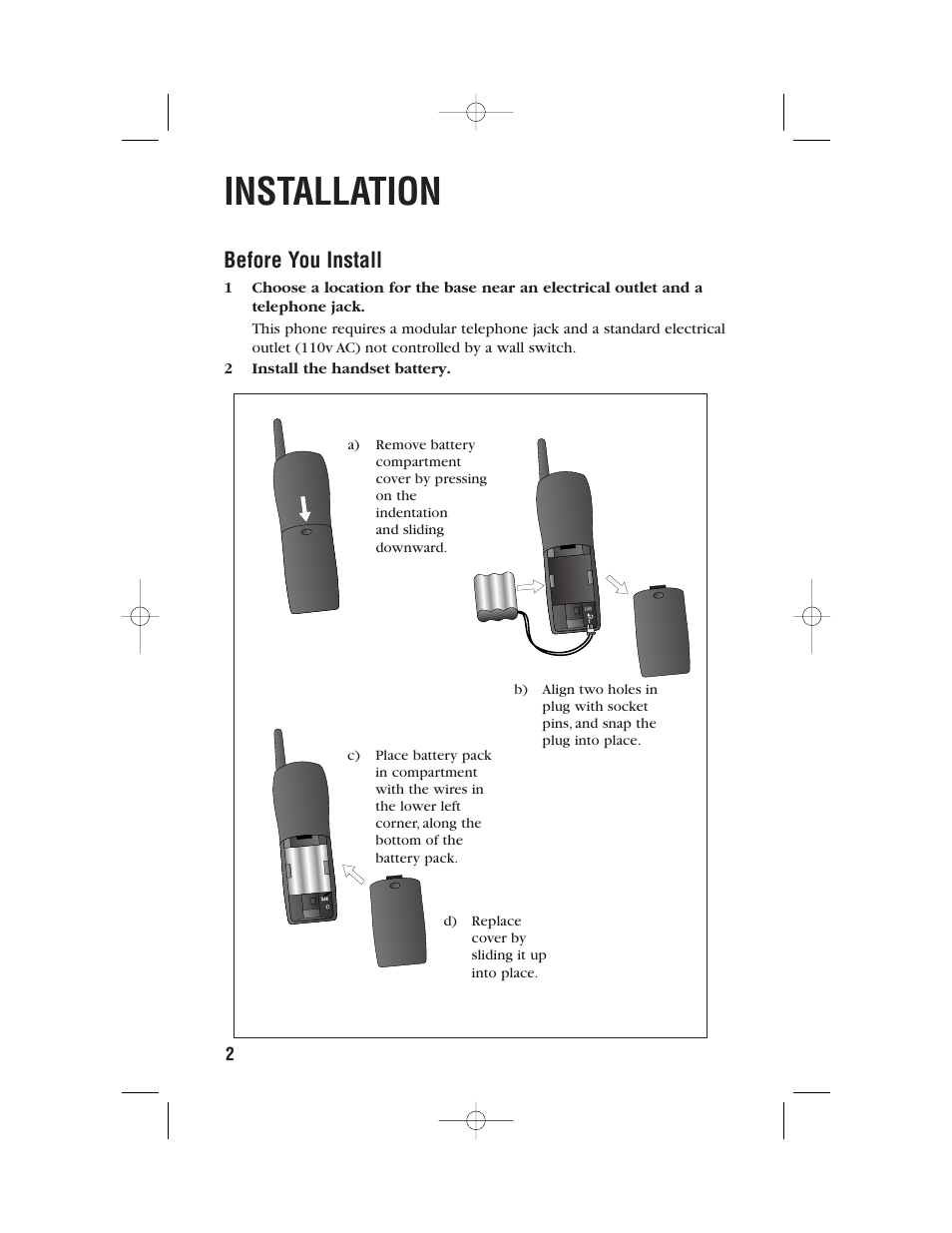 Installation, Before you install | AT&T 9357 User Manual | Page 5 / 32