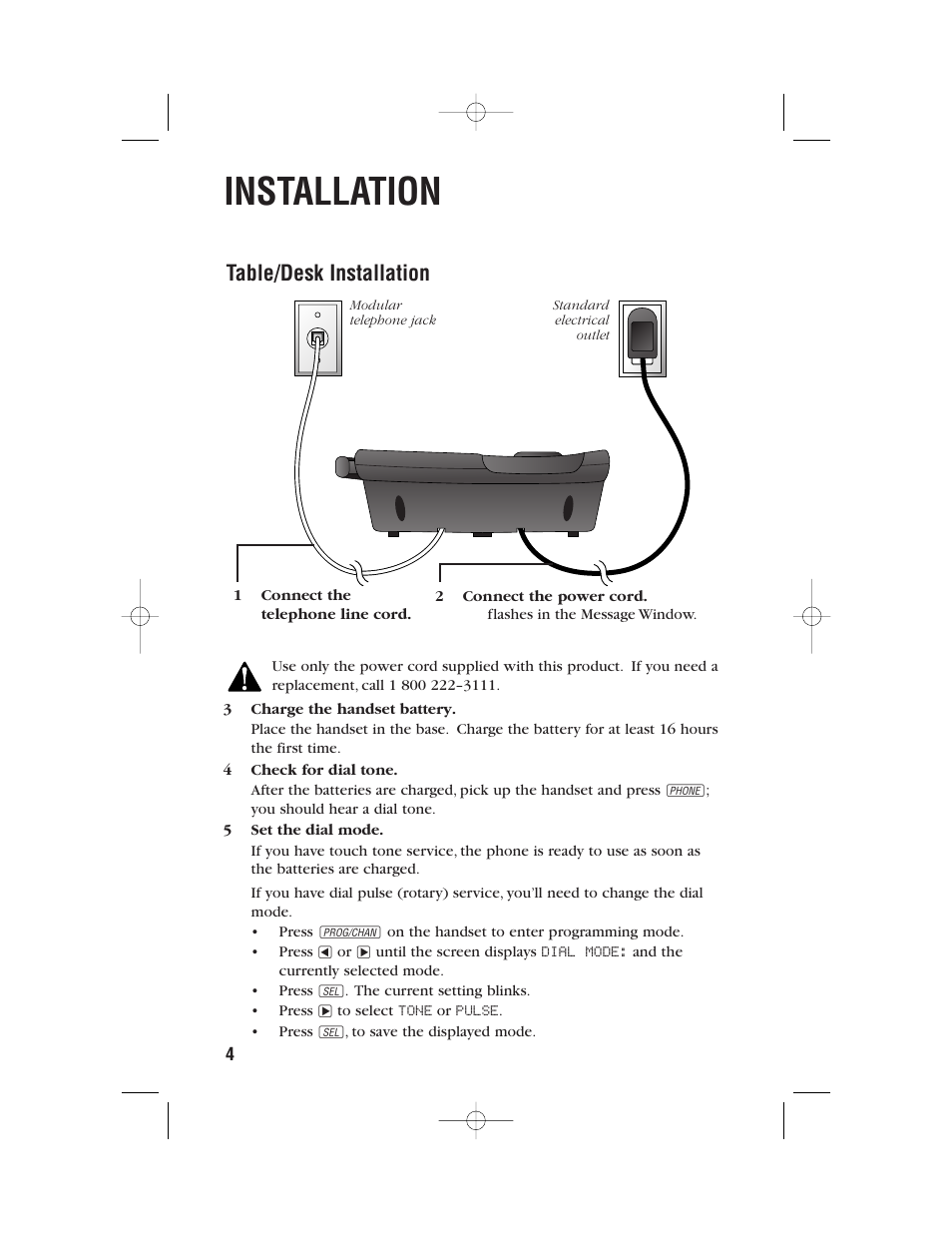 Installation, Table/desk installation | AT&T 9357 User Manual | Page 7 / 32