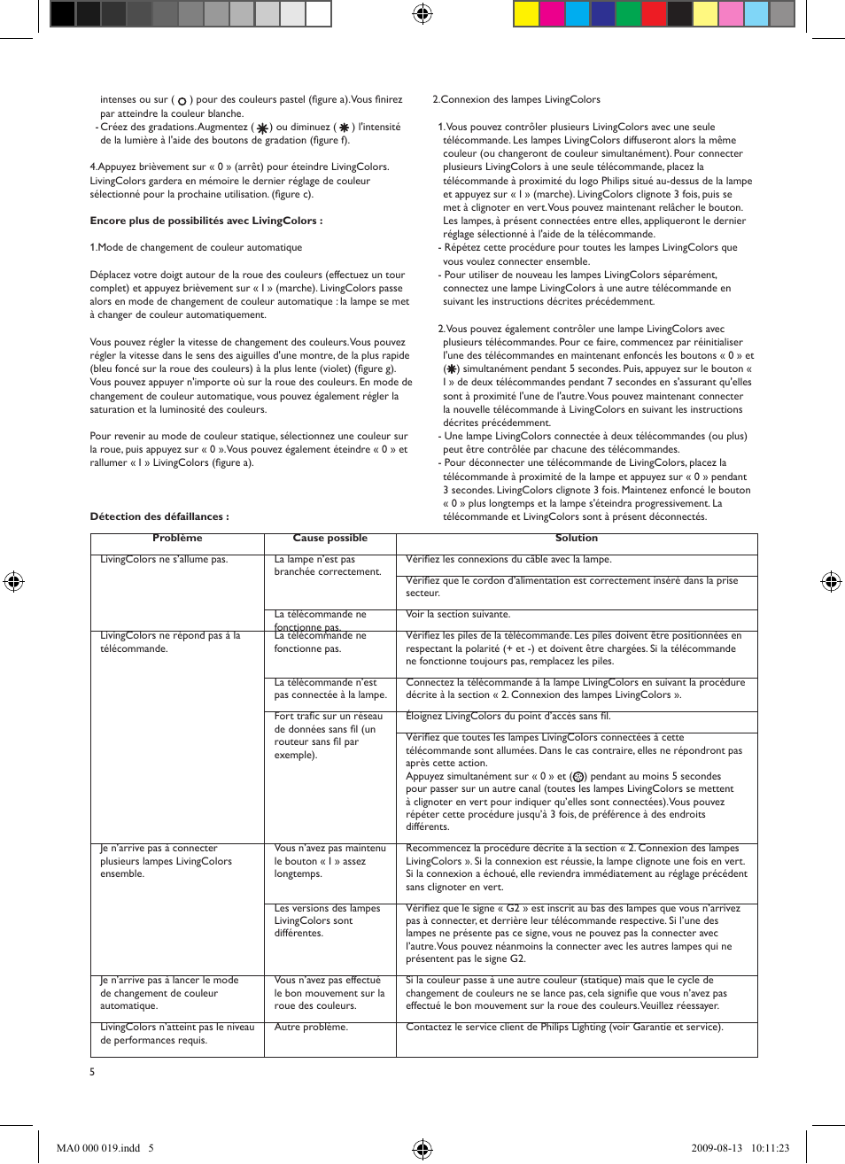 Philips LivingColors Lampe à poser User Manual | Page 9 / 85