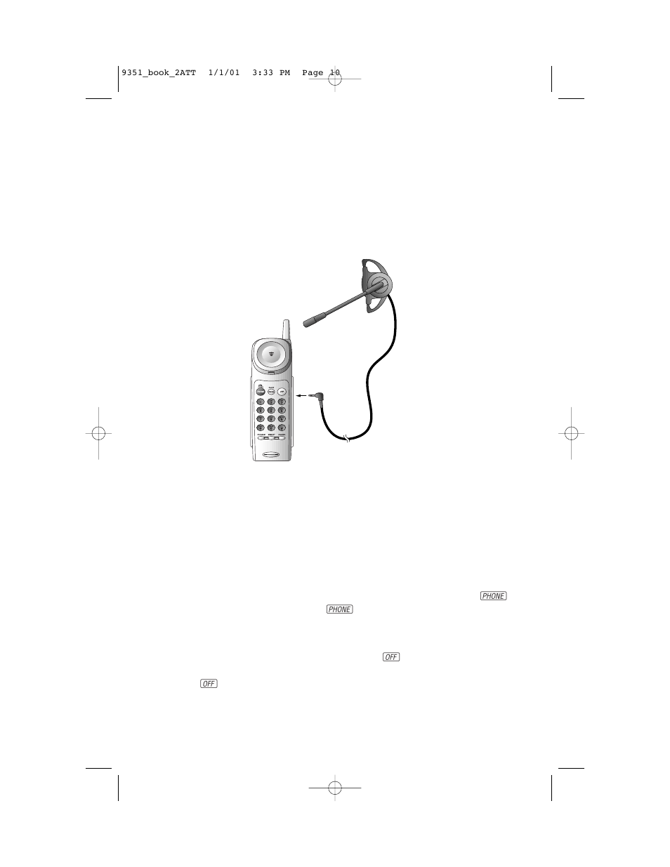 Telephone operation, Headset jack, Operating range | AT&T 9351 User Manual | Page 12 / 26