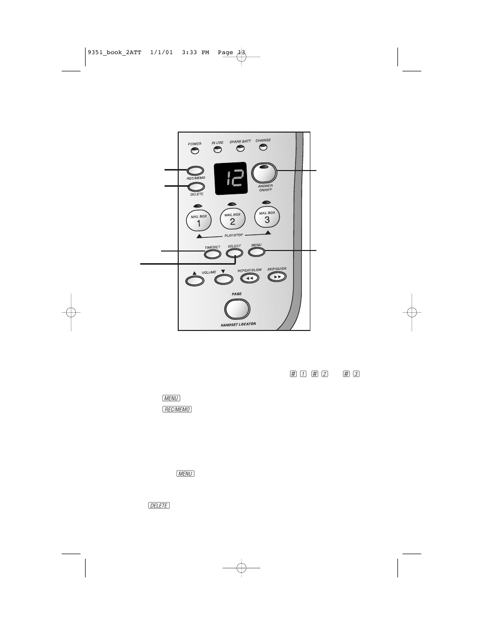 Answering system operation, At the base, Record your announcement | AT&T 9351 User Manual | Page 15 / 26