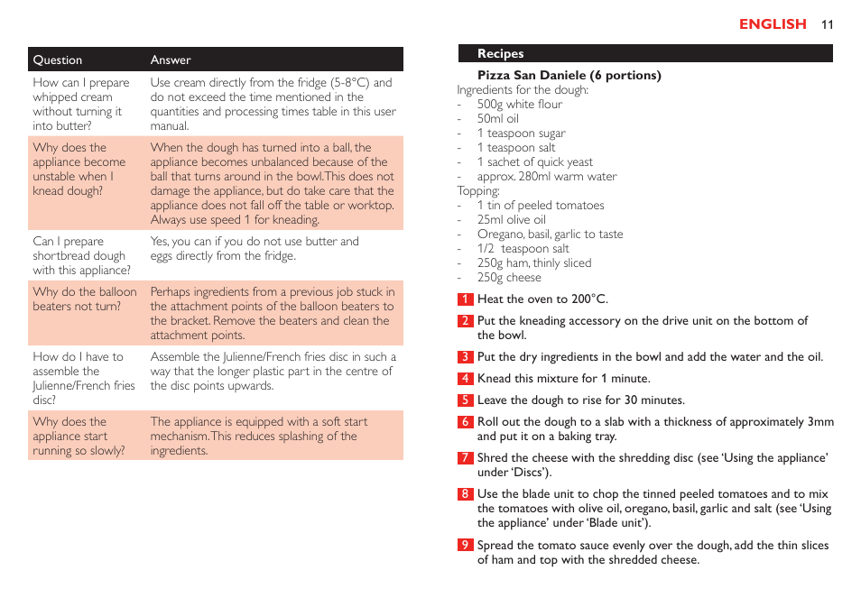 Philips Robust Collection Robot de cuisine User Manual | Page 11 / 40