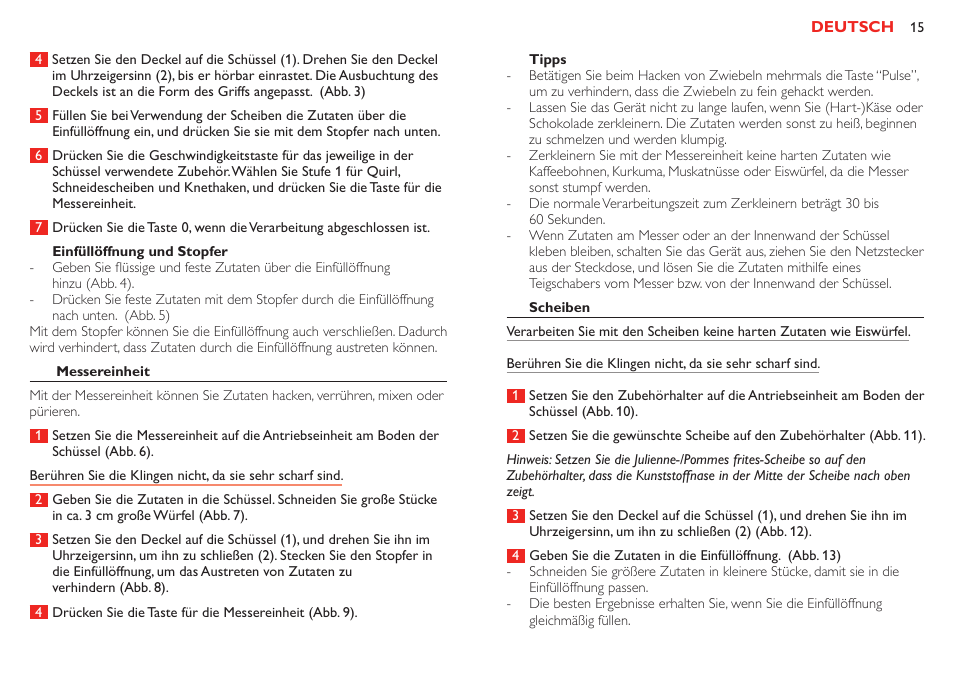 Philips Robust Collection Robot de cuisine User Manual | Page 15 / 40