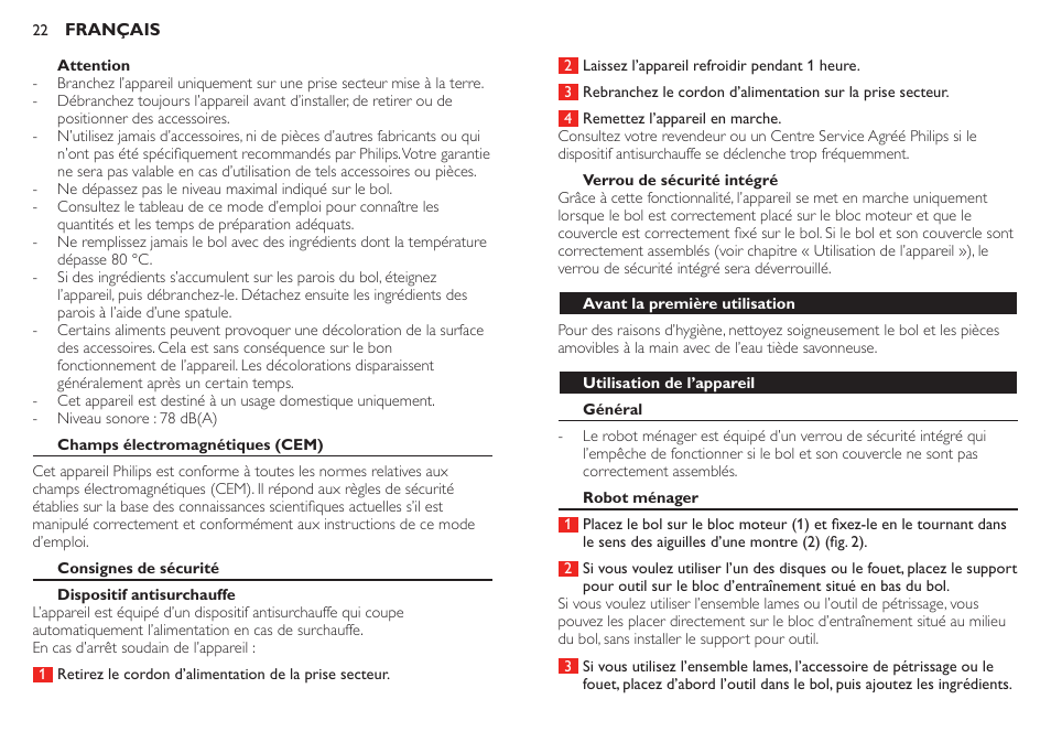 Philips Robust Collection Robot de cuisine User Manual | Page 22 / 40
